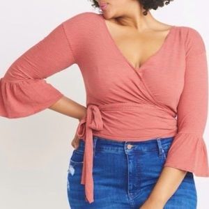 Marine Layer wrap top red striped xs